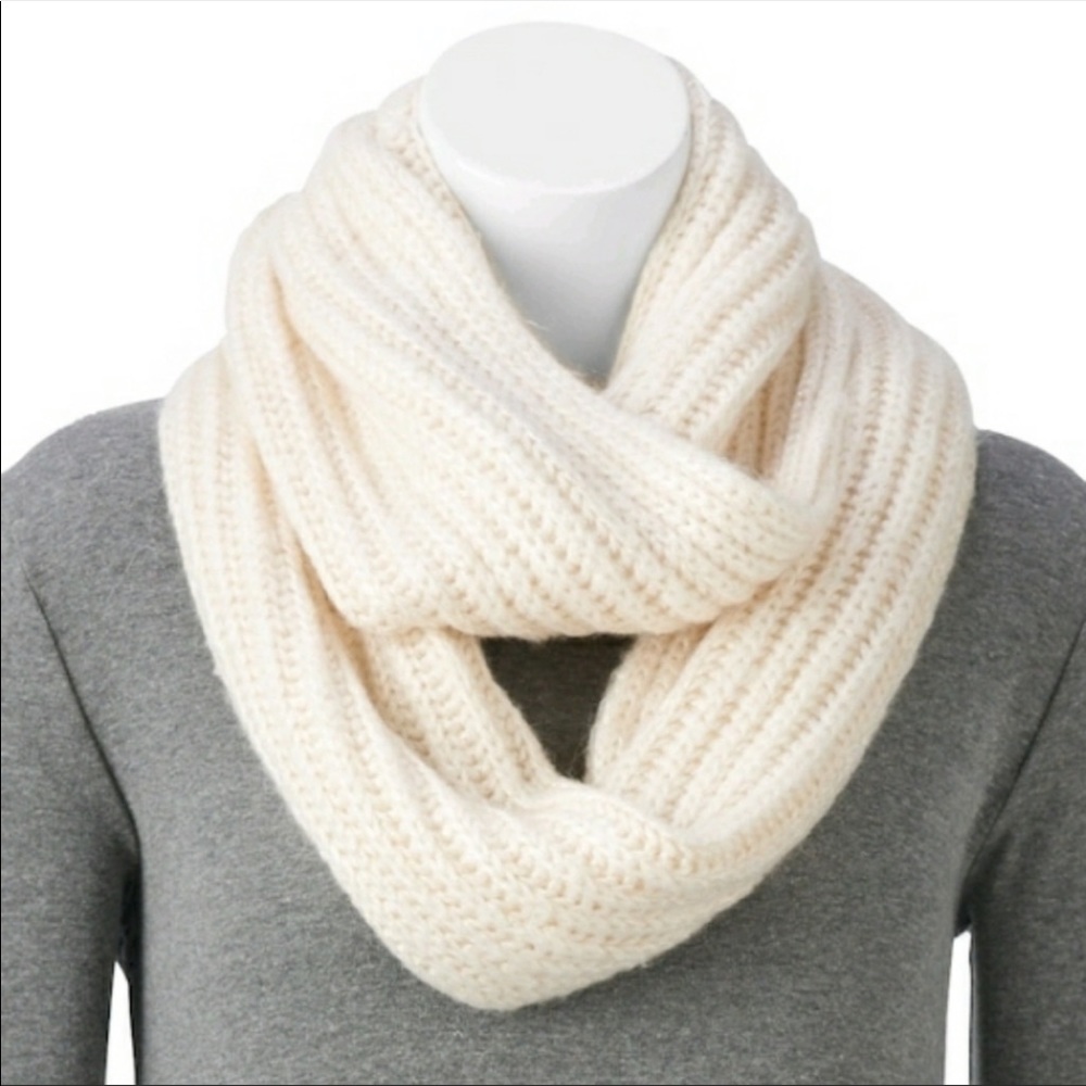 LC Lauren Conrad Cream Soft Infinity Scarf